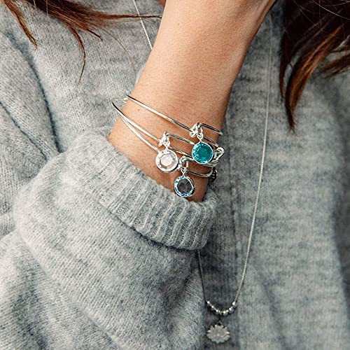 Alex and Ani Birthstones Expandable Bangle for Women, Crystal Charm for Every Month, Shiny Finish, 2 to 3.5 in - Image 3